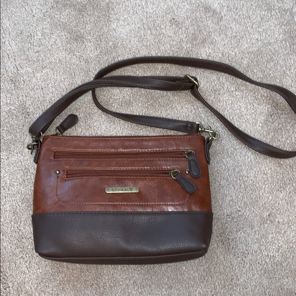 Leather cross-body purse. By Stone&Co.